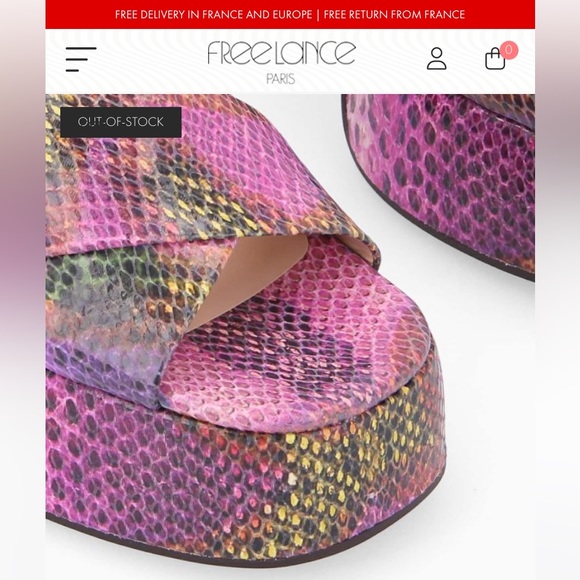 NWT FREE LANCE Freelance Gabi 95 Heeled sandal cross straps Snake print leather - Picture 5 of 12